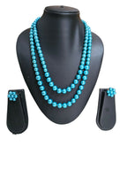 Inhanns Everyday Workwear Pearl Set (Double Layered Pearls) - Sea Blue