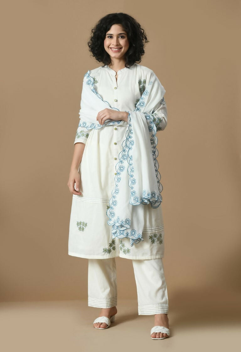 Joban Fashion White Cotton Kurta Set