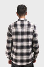 Xkind Black Flannel Checks Regular Fit Shirt