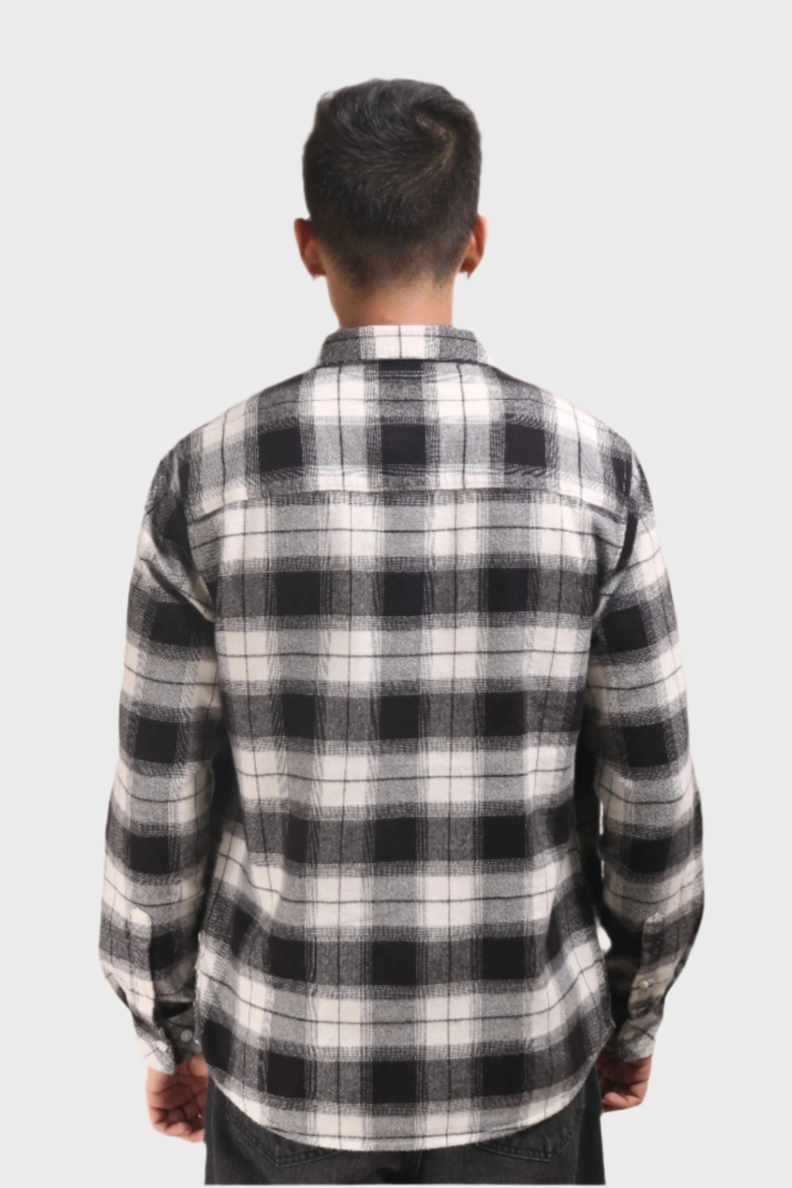 Xkind Black Flannel Checks Regular Fit Shirt