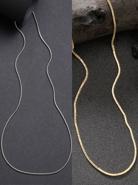 NVR Women's Set of 2 Silver & Gold Rhodium-Plated Minimal Chain