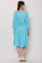 PAVONINE Firozi Color Burfi Design Embroidery Dress For Women - Distacart