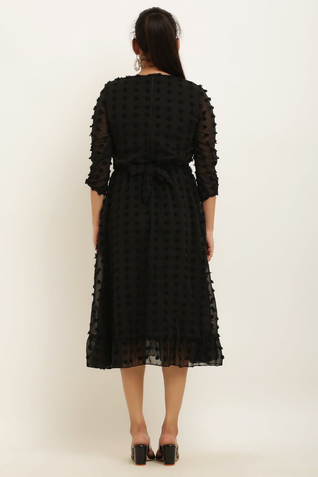 PAVONINE Buta-Design Black Dress For Girls & Women - Distacart