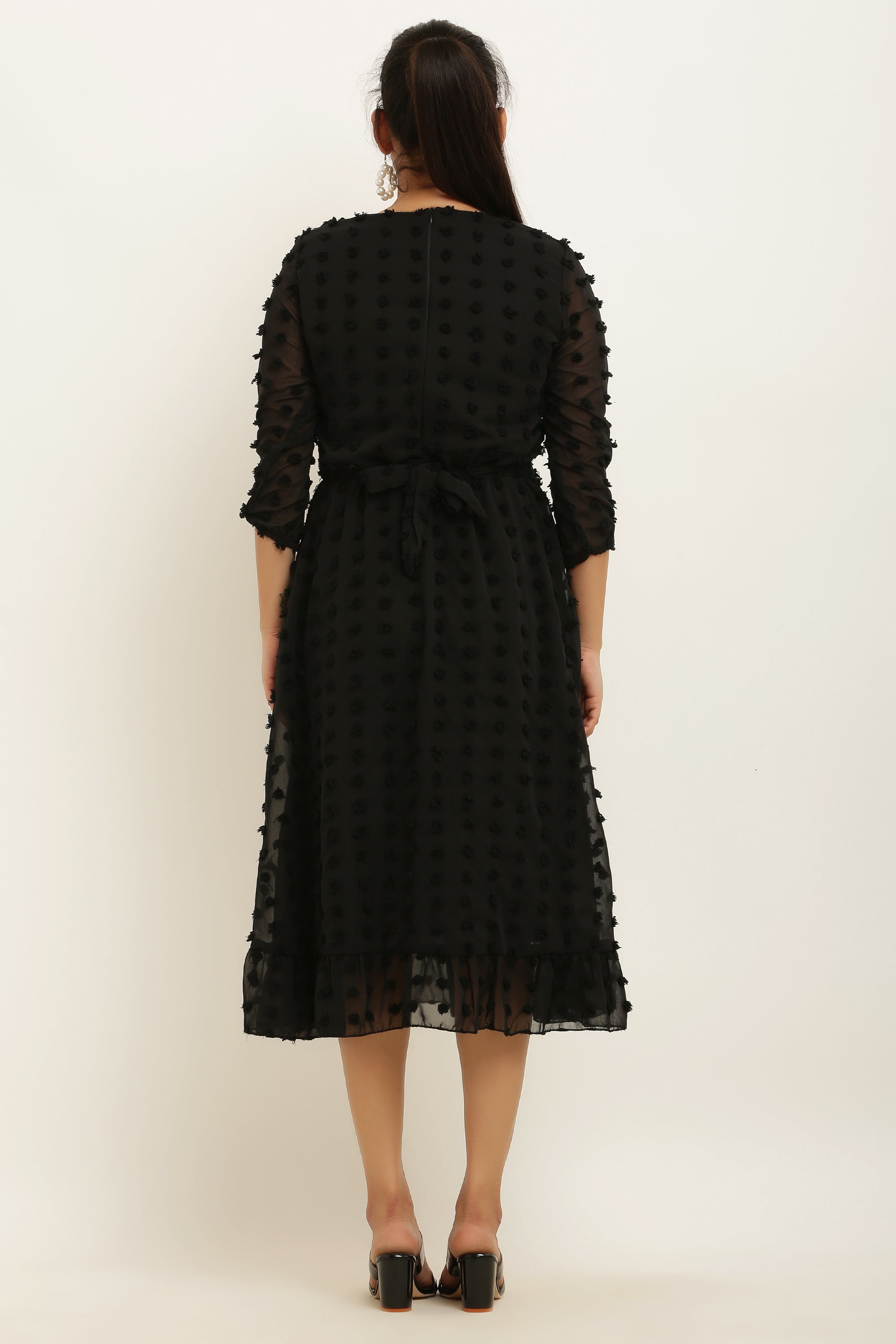 PAVONINE Buta-Design Black Dress For Girls & Women - Distacart