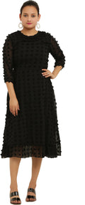 PAVONINE Buta-Design Black Dress For Girls & Women - Distacart