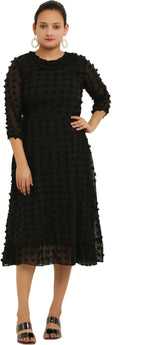 PAVONINE Buta-Design Black Dress For Girls & Women - Distacart