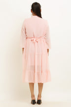 PAVONINE Pum Pum & Lace Inserted Pink Color Dress For Girls & Women - Distacart