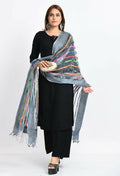 Mominos Fashion Moeza Women's Orgenza Multi Thread Mirror Work Grey Dupatta - Distacart