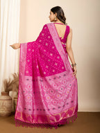 Pink Soft Silk Woven Meenakari Designer Saree - Vedanti