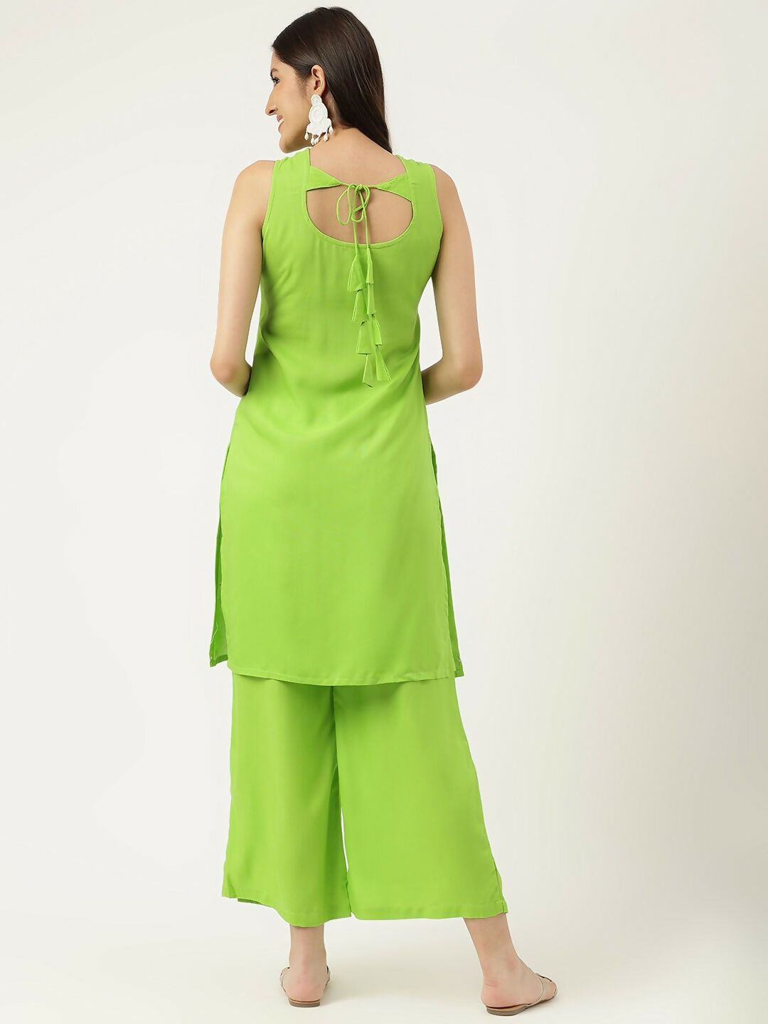 Joban Fashion Green Rayon and Embroidered Work Straight Kurta Bottom Set