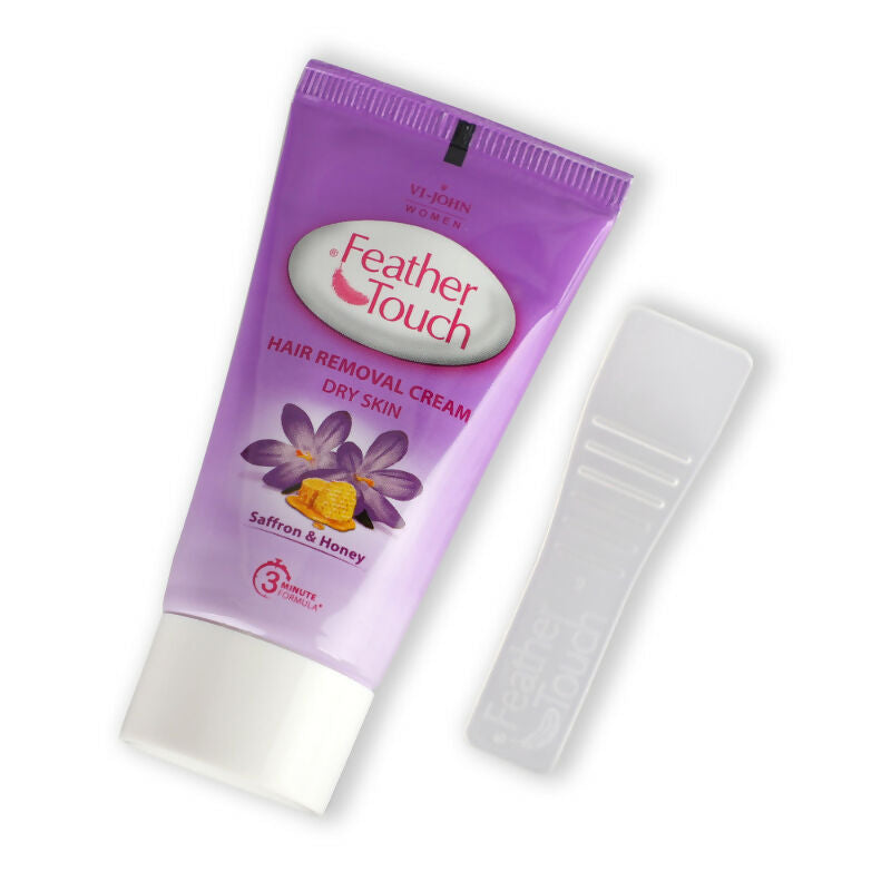 VI-JOHN Feather Touch Saffron & Honey Hair Removal Cream for Women for Dry Skin, Suitable for Legs, Underarms, Bikini Line, Arms - Distacart