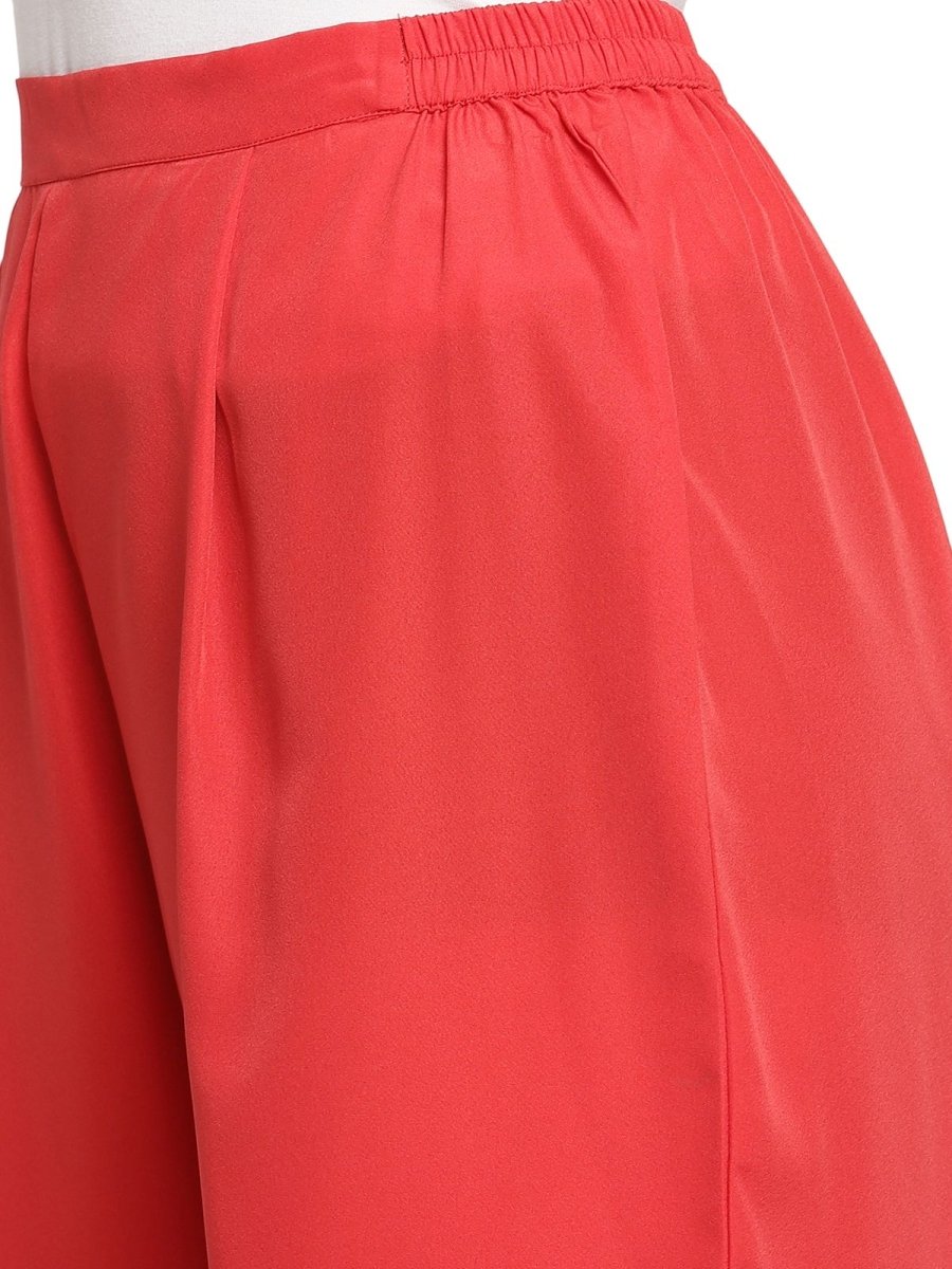 Ahalyaa Red Crepe Bandhani Gold Printed Kurta Pant With Dupatta