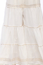 Mominos Fashion Cotton Off White Stripe With Gota Sharara - Distacart