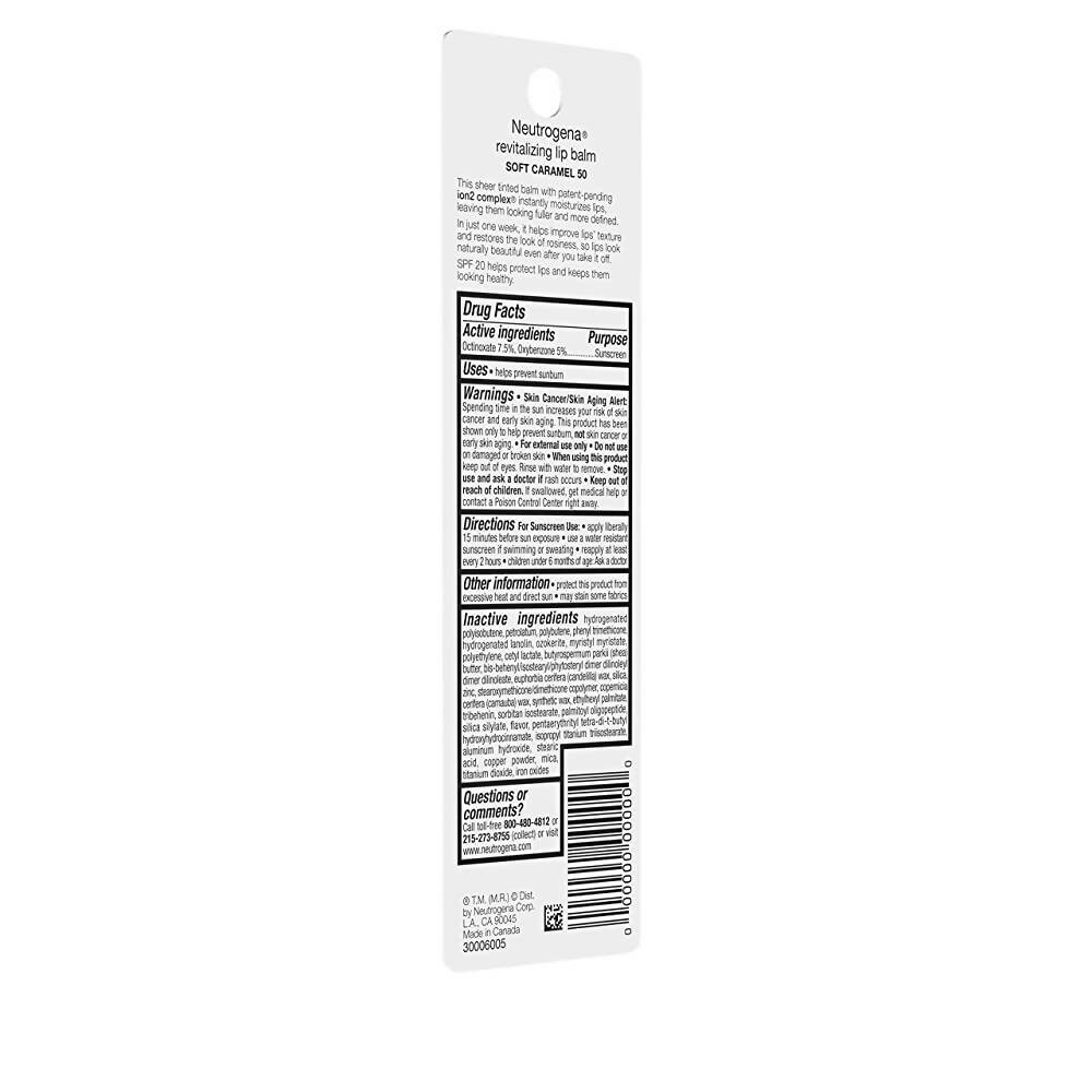 Neutrogena Revitalizing Lip Balm SPF 20, Soft Caramel 50