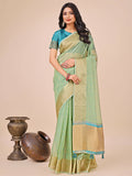 Shree Shyam Fashion Florance Green Organza Saree