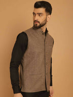 Even Apparels Pure Wool Nehru Jacket - Beige