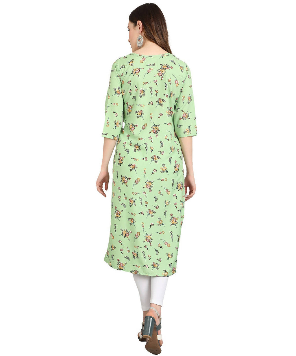 Vamika Pista French Crepe Printed Party Wear/Casual Wear Kurti - Distacart