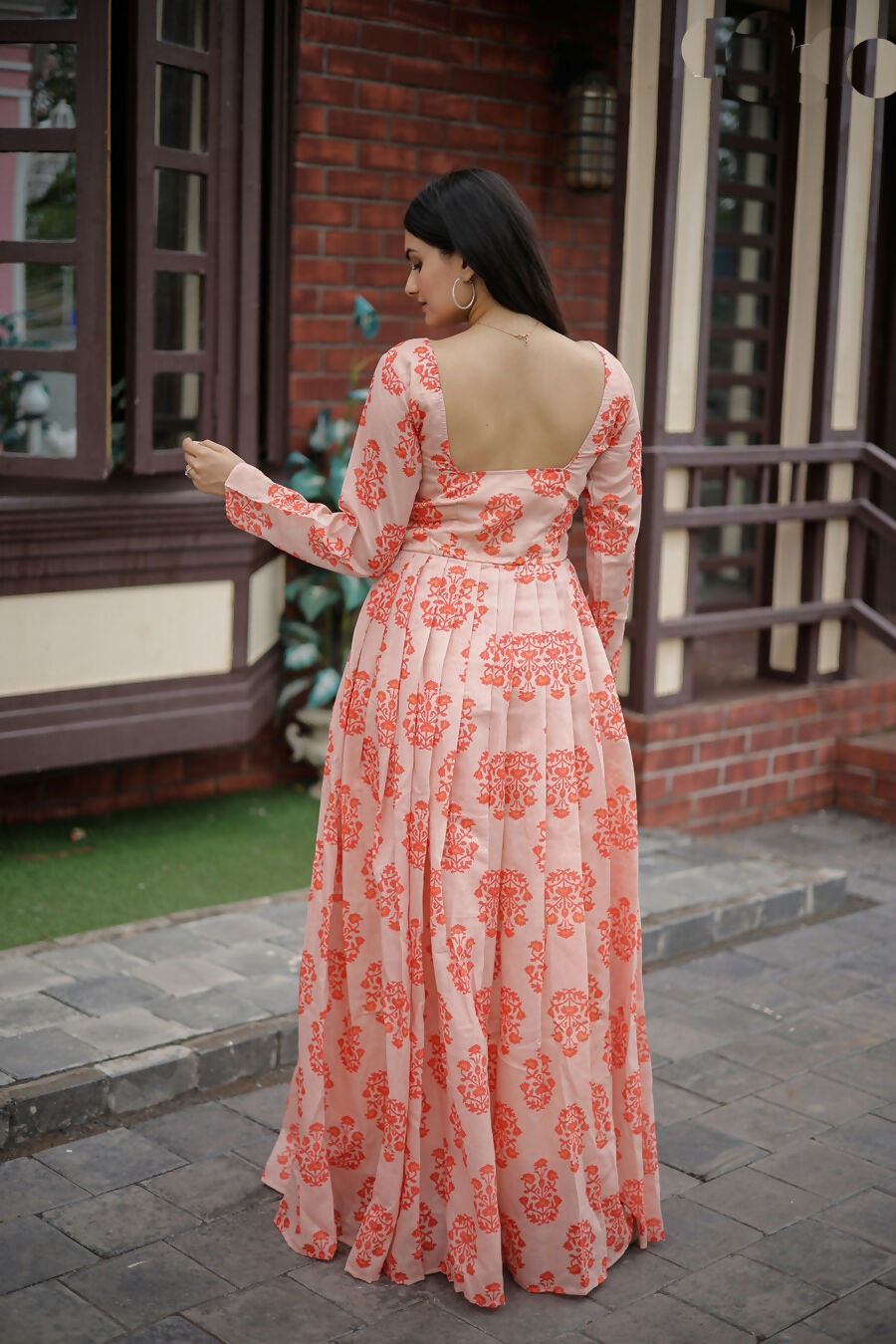 Aayaa Pure Chanderi Gown With Heavy Digital Print - Multi Color - Distacart