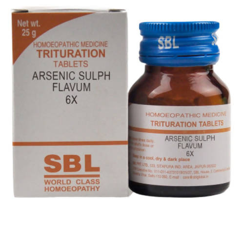 SBL Homeopathy Arsenic Sulphuratum Flavum Trituration Tablets - Distacart