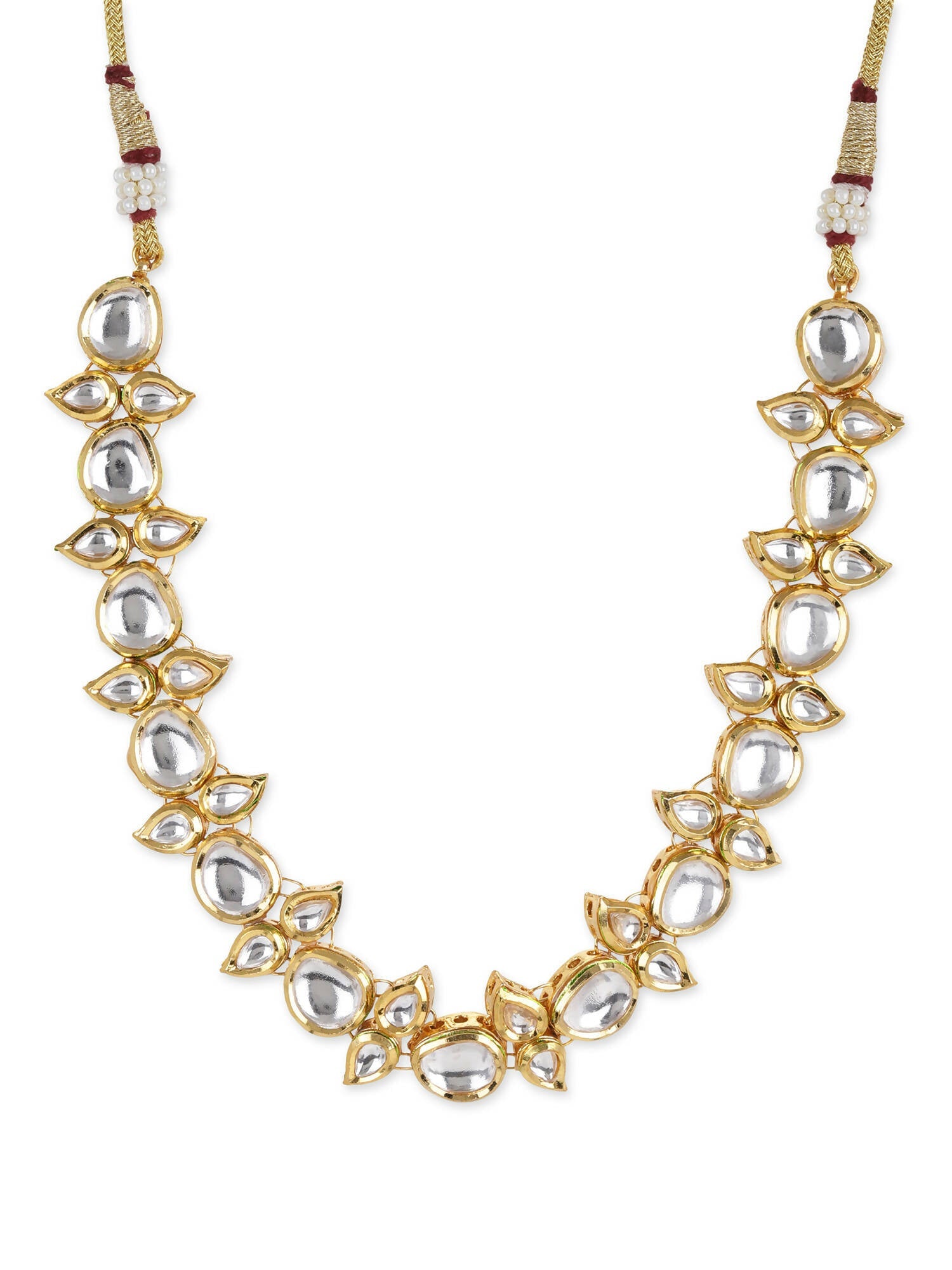 Gold-Toned White Brass Gold-Plated Necklace - Ruby Raang - Distacart