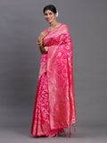 Shree Shyam Fashion Banarasi Silk Pink Saree - Distacart