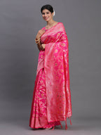 Shree Shyam Fashion Banarasi Silk Pink Saree - Distacart