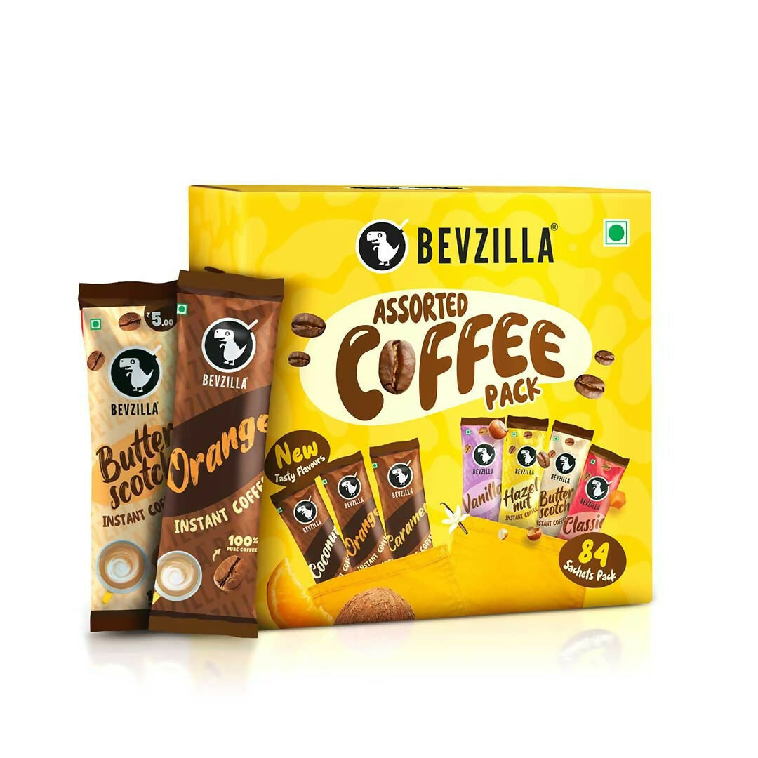 Bevzilla 84 Sachets Assorted Coffee Powder Box - Distacart