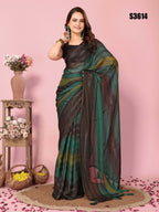 Attractive These Party Wear Ready To Wear Saree - Green