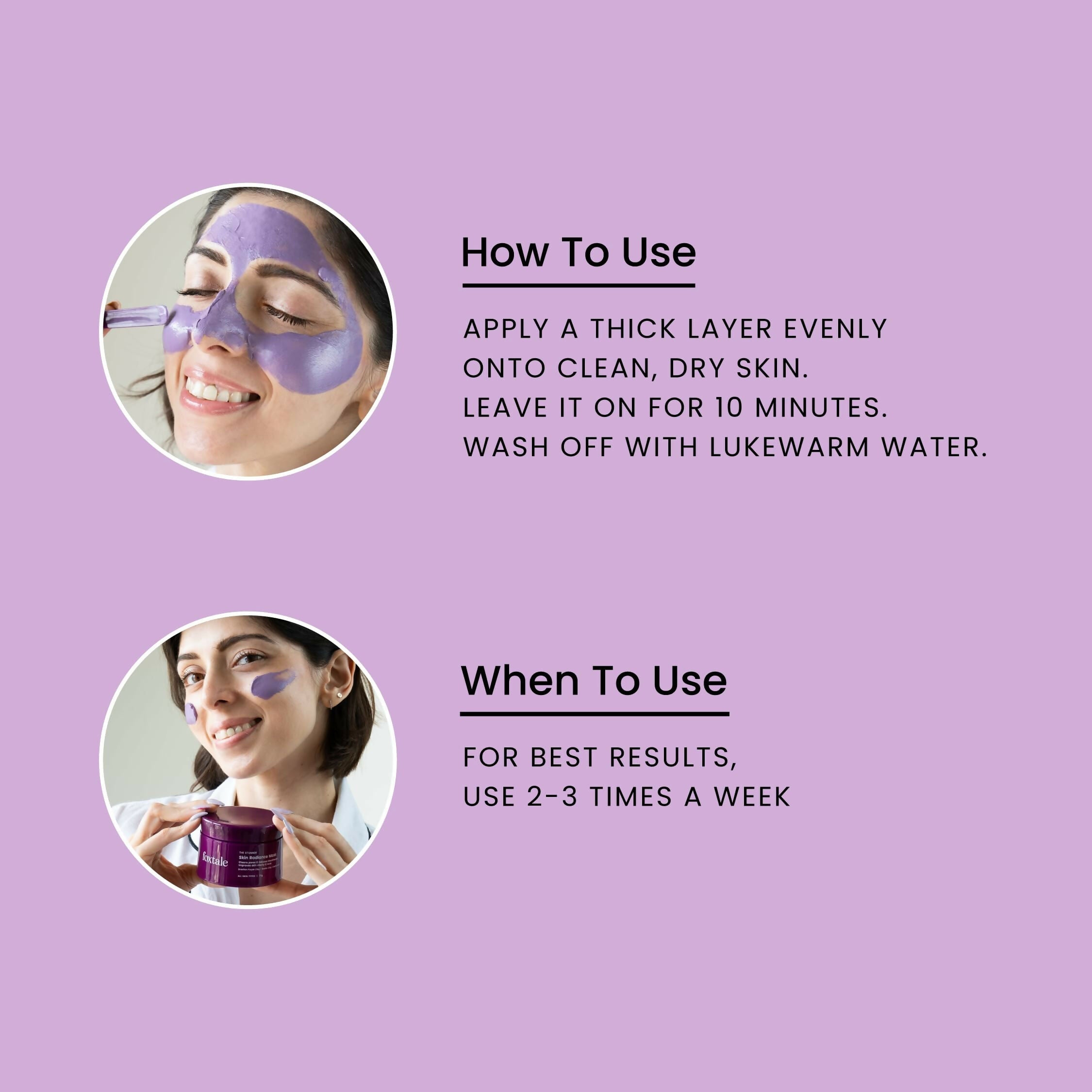 Foxtale De-Tan Face Mask For Glowing Skin - Clay Mask with Lactic Acid For Tan Removal, Reduction in Blackheads, Instant Brightening - Distacart