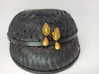 Terracotta Peacock Stud With Drop