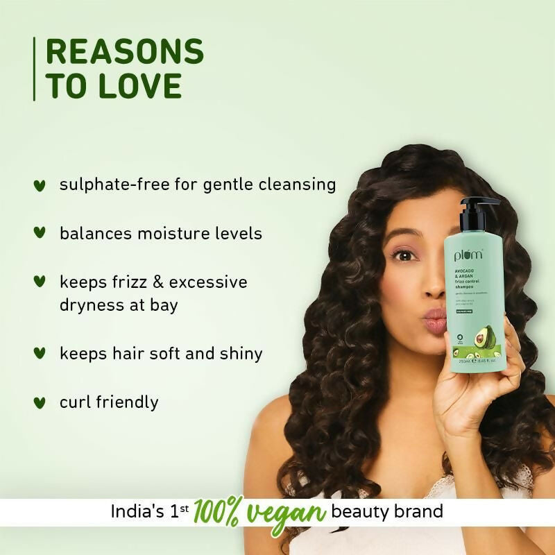 Plum Avocado & Argan Oil Sulphate-Free Shampoo For Frizzy Hair