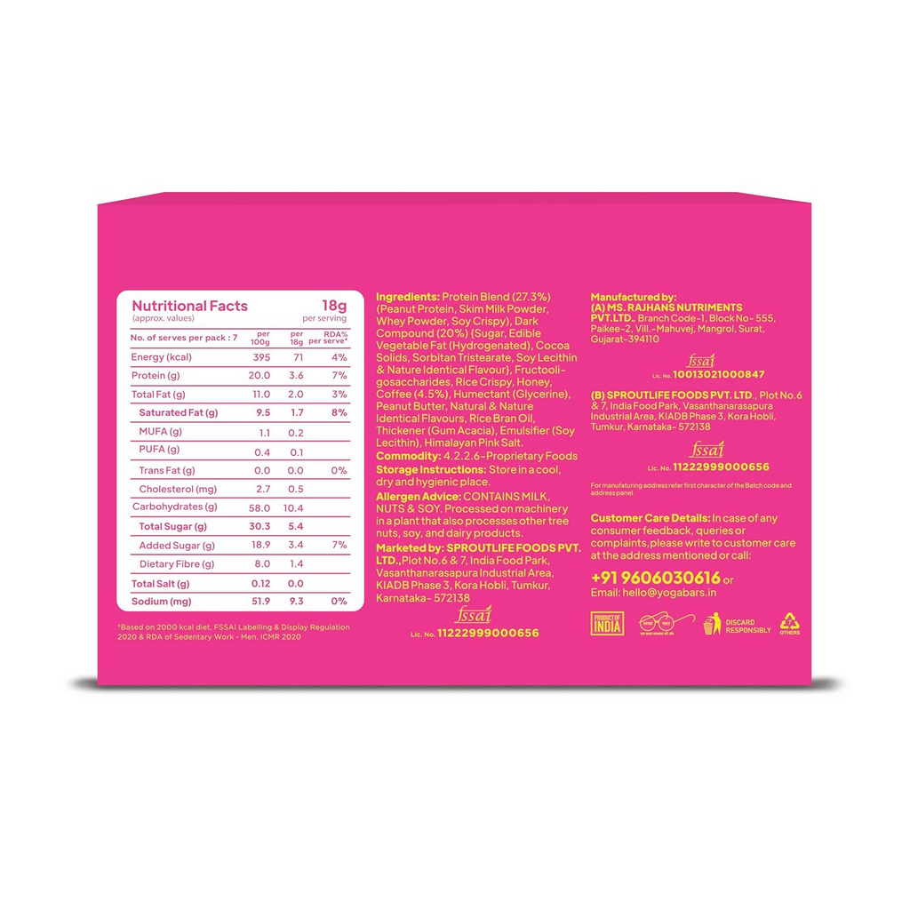 Yoga Bar Protein Minis, 4g Protein Bar (Coffee Crush) - Distacart