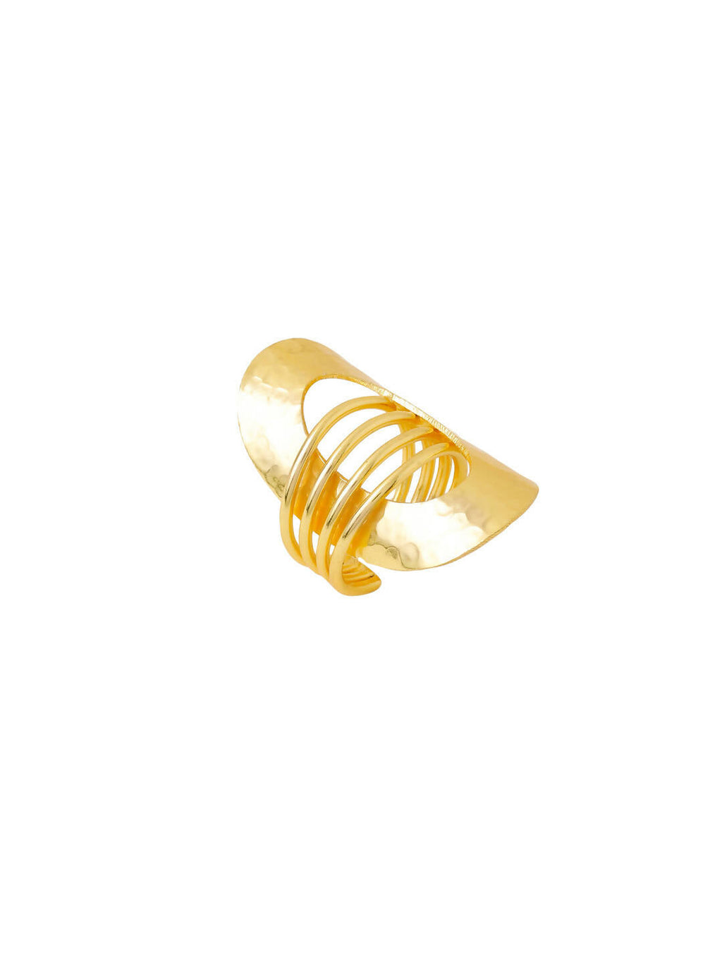 NVR Women's Western Gold-Polished Adjustable Finger Ring
