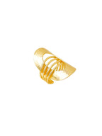 NVR Women's Western Gold-Polished Adjustable Finger Ring