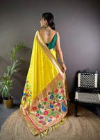 Joban Fashion Green Motifs Paithani Sarees