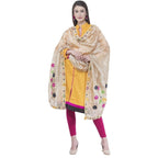 A R SILK Golden Color Fancy Silk Dupattas and Chunnis