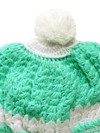 ChutPut Hand knitted Crochet Baby Wool Dress For Baby Girls - Green