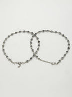 NVR Women's Set of 2 Silver-Plated German Silver Anklets - Distacart