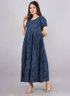 Vamika Blue Cotton Printed Party Wear/Casual Wear Kurti - Distacart