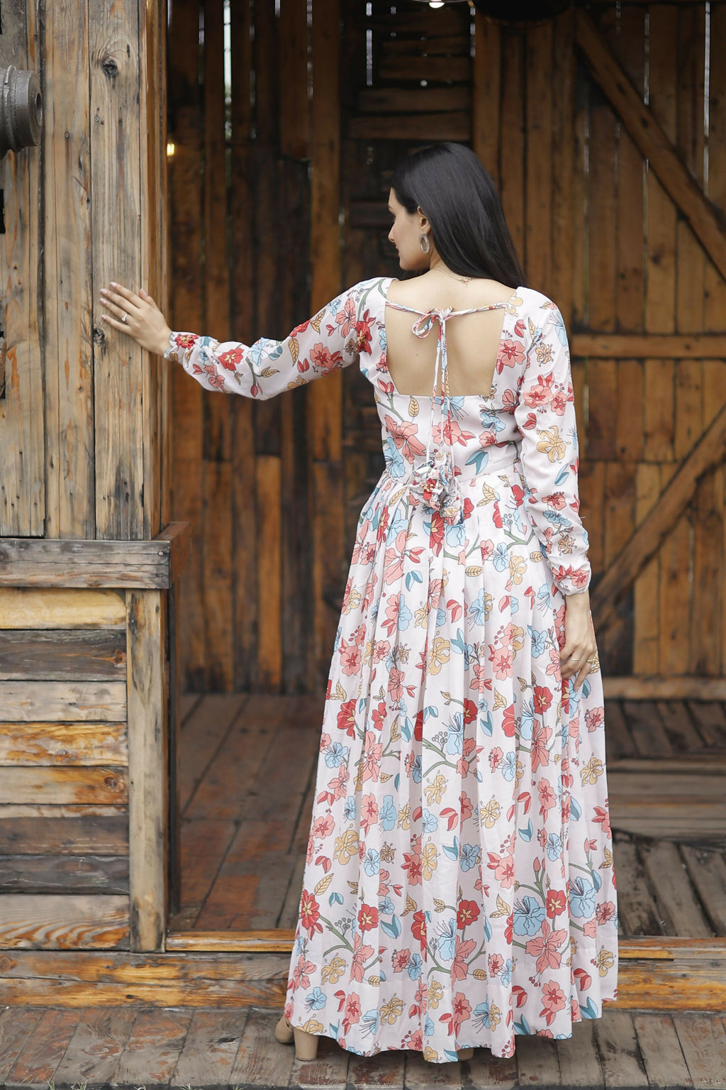 Aayaa Georgette Gown With Heavy Digital Print - Multi Color - Distacart