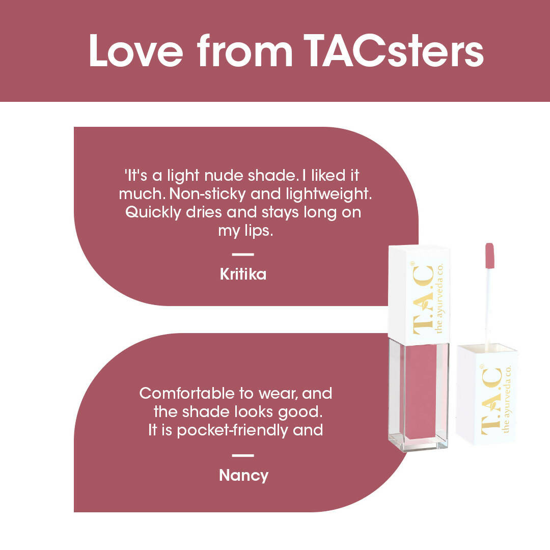 TAC - The Ayurveda Co. Liquid Matte Nude Lipstick