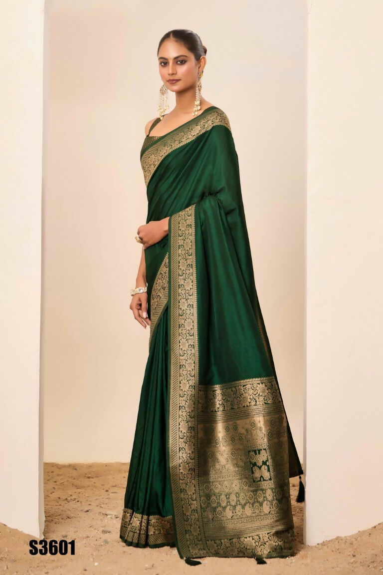 Green Dolla Silk Wevon Galla Designer Saree - Zeel