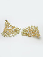 NVR Women Gold-Plated Kundan Chandbali Earrings - Distacart