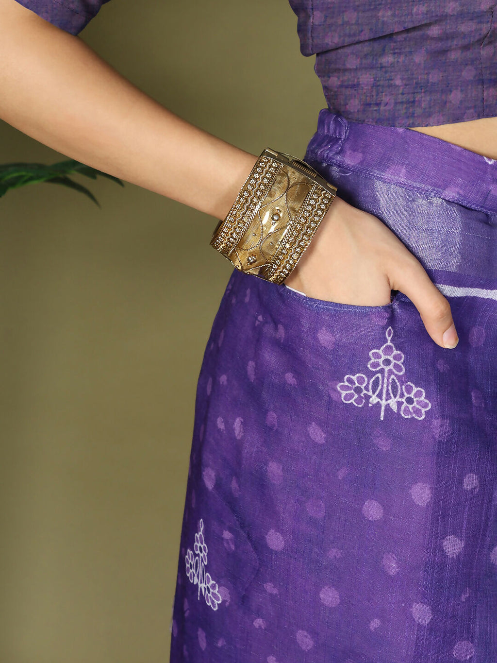 Shree Shyam Fashion Cotton Violet Saree - Distacart