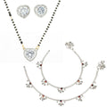 AanyaCentric Gold-plated Mangalsutra Pendant Earring Set & Silver Plated Anklet - Distacart