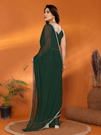 Designer Partywear Green Georgette Fancy Saree - Durga