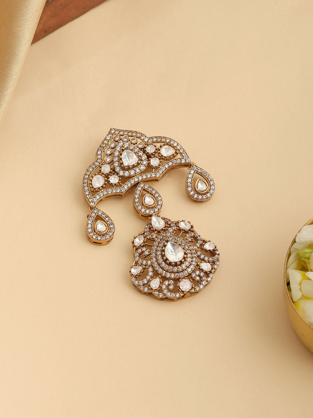 Ruby Raang Chaand Jhoomar Brooch