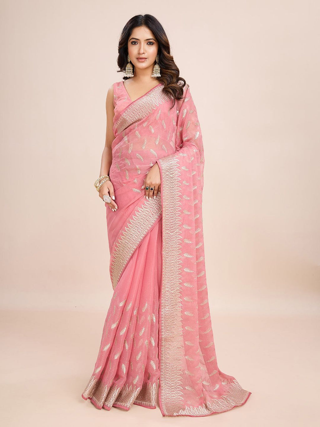 kasee Floral Embroidered Art Silk Ready to Wear Saree
