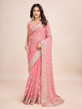 kasee Floral Embroidered Art Silk Ready to Wear Saree