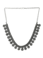 NVR Women Silver-Plated Oxidised Necklace